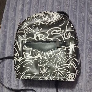 Michael Kors Black and White Graphic Backpack